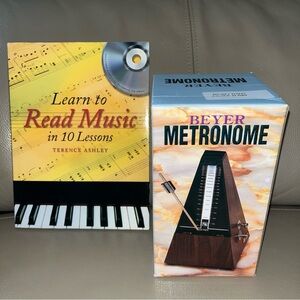 New BEYER METRONOME Windup Walnut& LEARN TO READ MUSIC BOOK/CD by Terence Ashley
